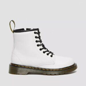 Dr Marten's Junior 1460 boots kids 3 white high top combat moto patent leather